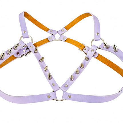 XH218M NEON MATT PASTEL & VEGAN LEATHER WITH SPIKES