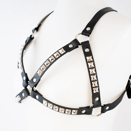 XH220 PYRAMID STUDDED BRA HARNESS