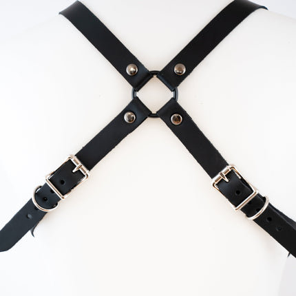 XH224-BS BLACK  1/2" SPIKE BRA HARNESS