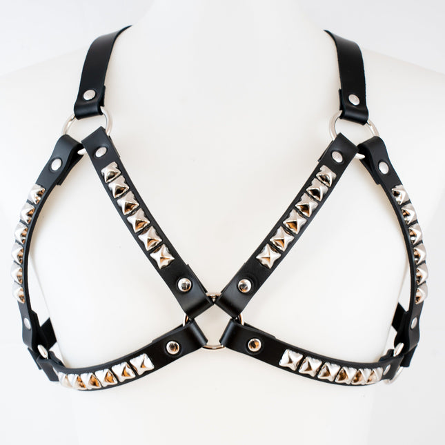 XH220 PYRAMID STUDDED BRA HARNESS