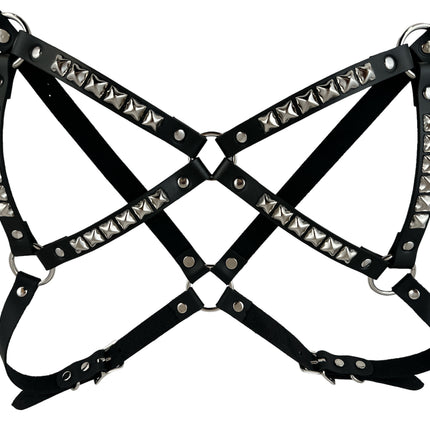 XH220 PYRAMID STUDDED BRA HARNESS