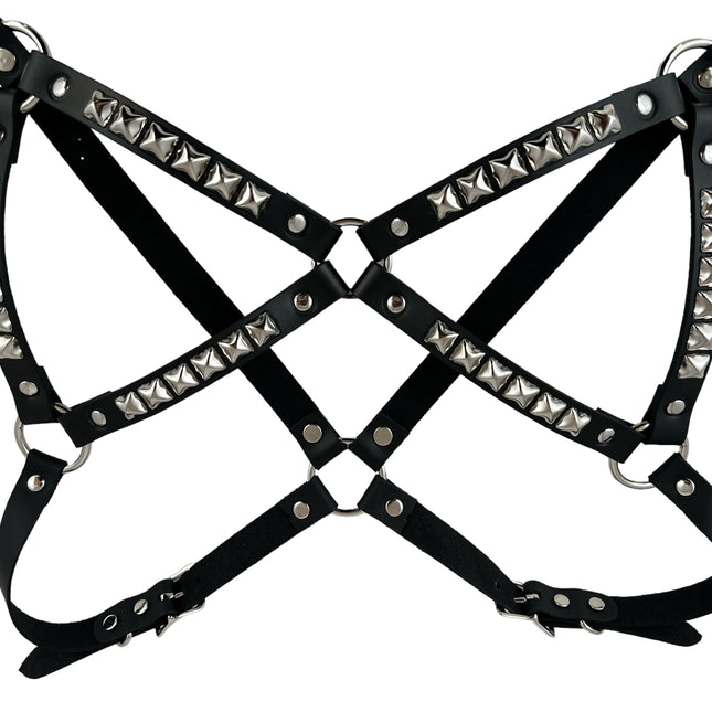 XH220 PYRAMID STUDDED BRA HARNESS
