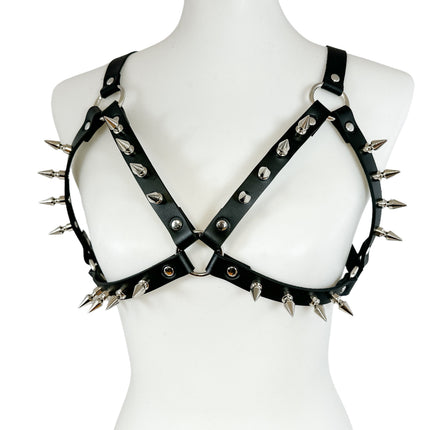 XH223  LARGE 1" SPIKE BRA HARNESS