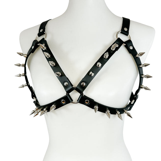 XH223  LARGE 1" SPIKE BRA HARNESS