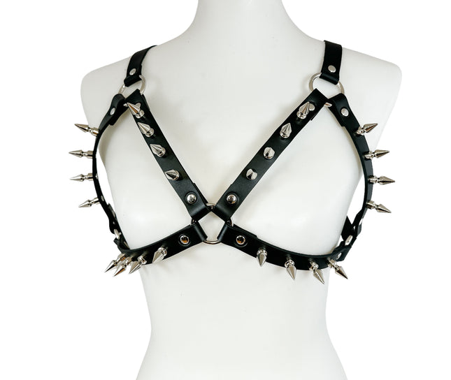 XH223  LARGE 1" SPIKE BRA HARNESS