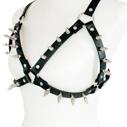 XH223  LARGE 1" SPIKE BRA HARNESS