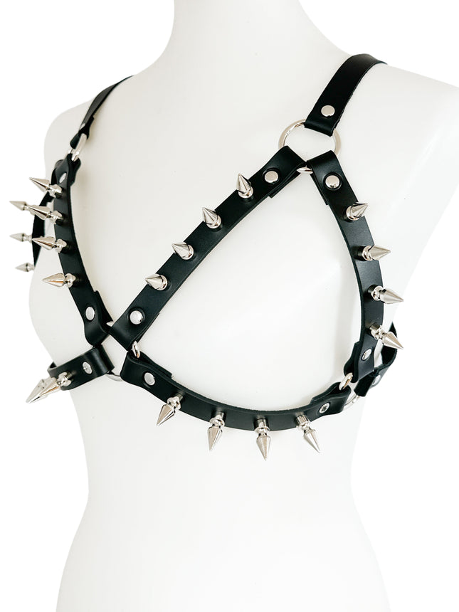 XH223  LARGE 1" SPIKE BRA HARNESS