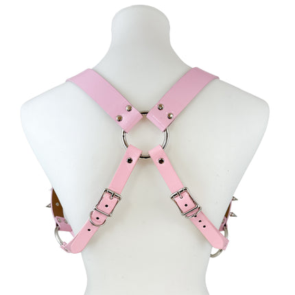XH225N  SHINY PASTEL & VEGAN LEATHER WITH SPIKES