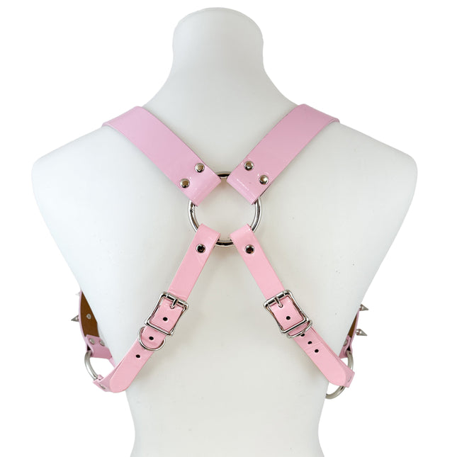 XH225N  SHINY PASTEL & VEGAN LEATHER WITH SPIKES