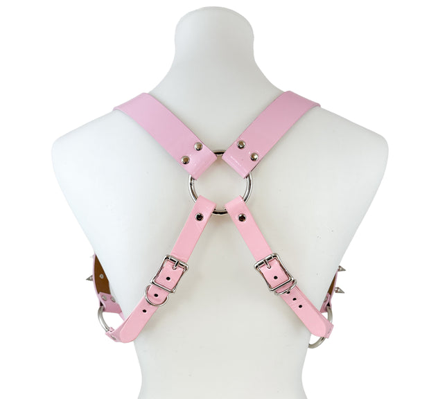 XH225N  SHINY PASTEL & VEGAN LEATHER WITH SPIKES
