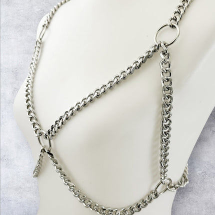 XH235DC 6MM HEAVY CUBAN  CHAIN BRA HARNESS