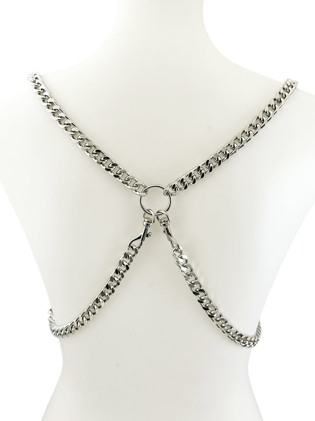 XH235DC 6MM HEAVY CUBAN  CHAIN BRA HARNESS