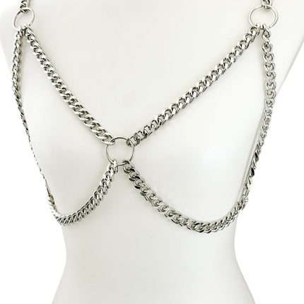XH235DC 6MM HEAVY CUBAN  CHAIN BRA HARNESS