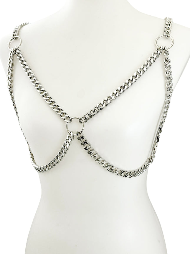 XH235DC 6MM HEAVY CUBAN  CHAIN BRA HARNESS