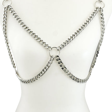 XH235DC 6MM HEAVY CUBAN  CHAIN BRA HARNESS