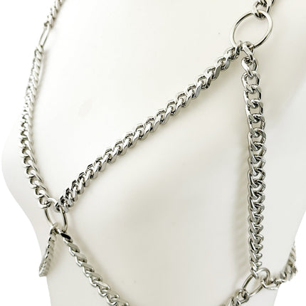 XH235DC 6MM HEAVY CUBAN  CHAIN BRA HARNESS
