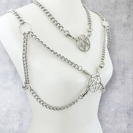 XH240 PENTAGRAM 4MM REGULAR CHAIN BRA HARNESS