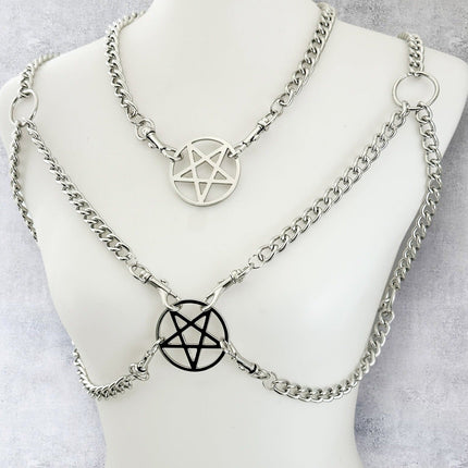 XH240 PENTAGRAM 4MM REGULAR CHAIN BRA HARNESS