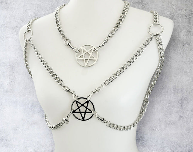 XH240 PENTAGRAM 4MM REGULAR CHAIN BRA HARNESS