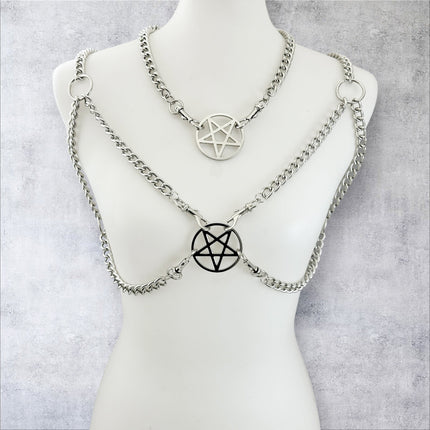 XH240 PENTAGRAM 4MM REGULAR CHAIN BRA HARNESS