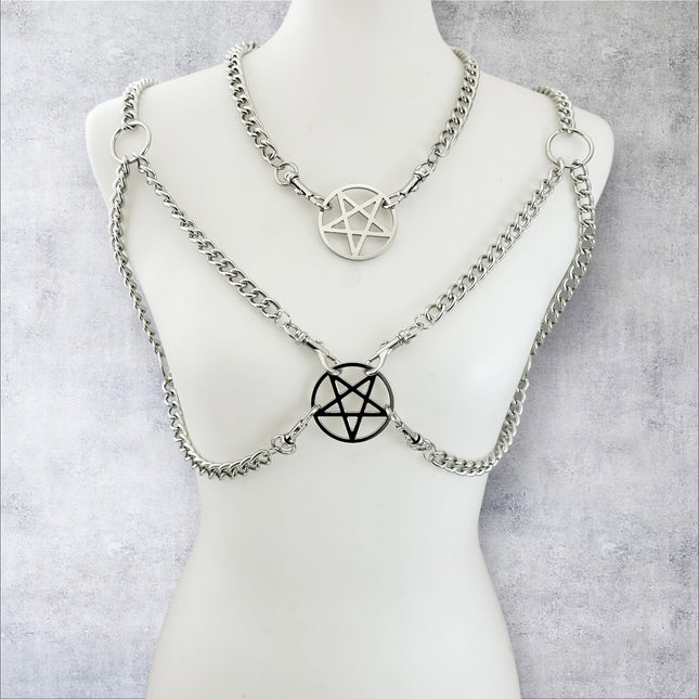XH240 PENTAGRAM 4MM REGULAR CHAIN BRA HARNESS