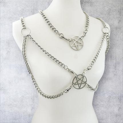 XH240 PENTAGRAM 4MM REGULAR CHAIN BRA HARNESS