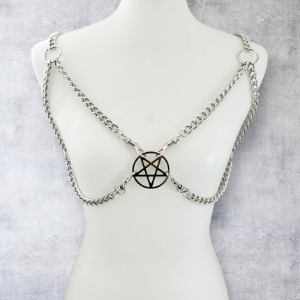 XH240 PENTAGRAM 4MM REGULAR CHAIN BRA HARNESS