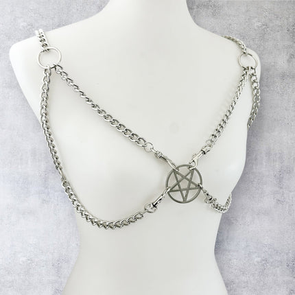 XH240 PENTAGRAM 4MM REGULAR CHAIN BRA HARNESS