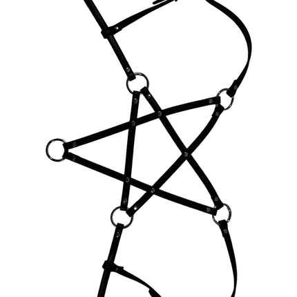 XH245M  VEGAN LEATHER PENTAGRAM HARNESS