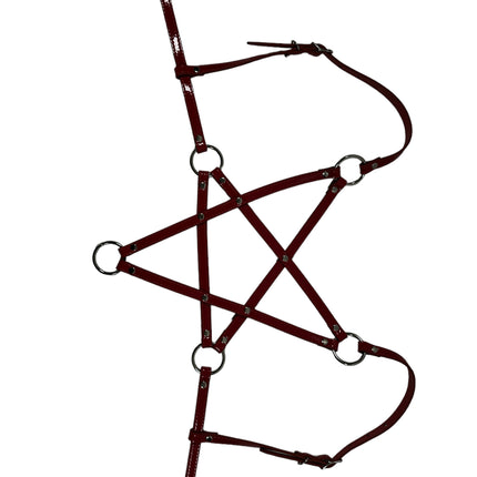 XH245P  SHINY PATENT LEATHER PENTAGRAM HARNESS