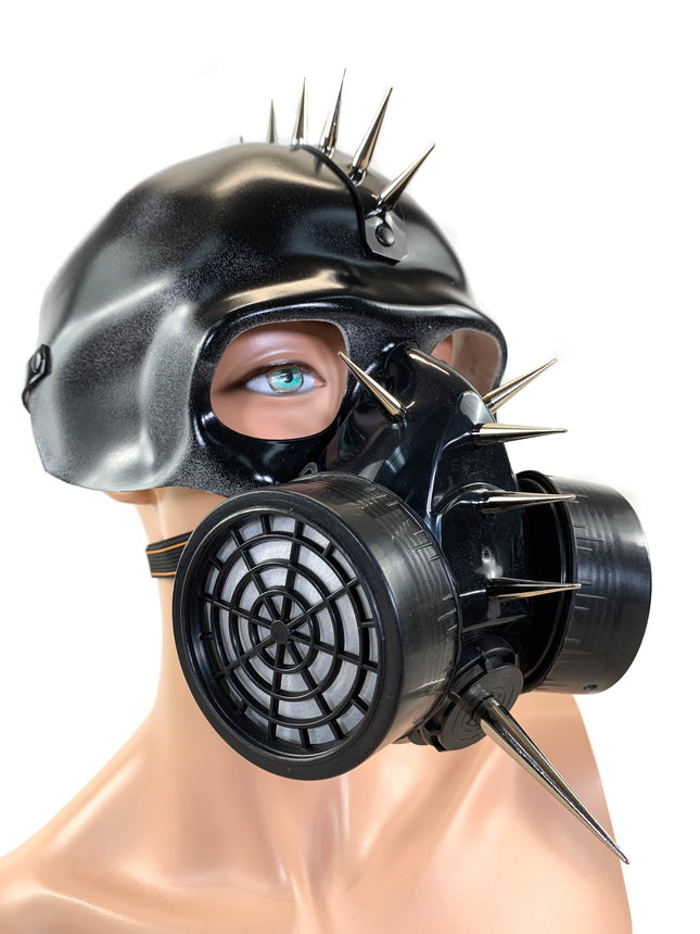 XMK111 SKULL HEAD GAS MASK WITH SPIKE MOHAWK