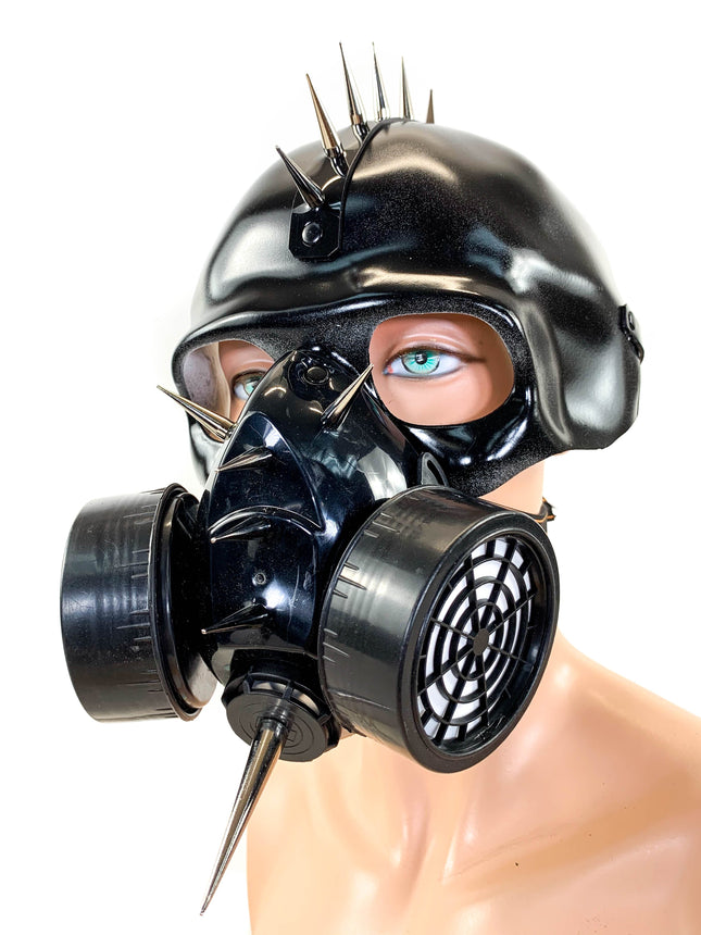 XMK111 SKULL HEAD GAS MASK WITH SPIKE MOHAWK