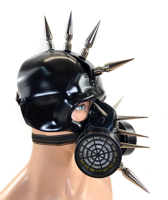 XMK112 SKULL HEAD GAS MASK WITH SPIKE MOHAWK