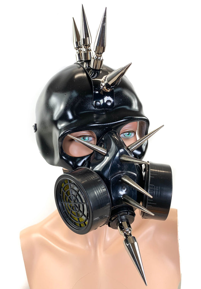 XMK112 SKULL HEAD GAS MASK WITH SPIKE MOHAWK