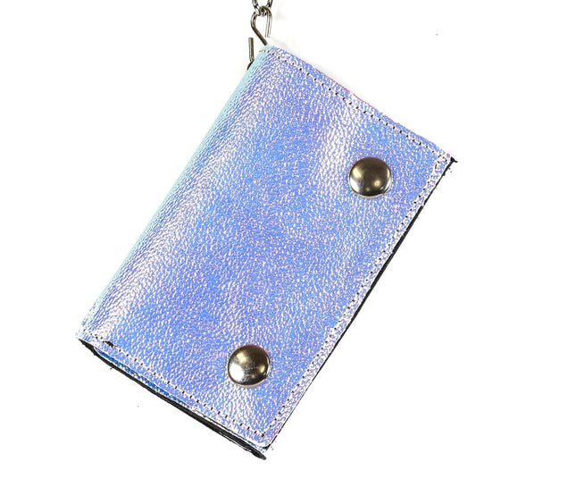XW102RN-PEBBELED  RAINBOW HOLOGRAPHIC WALLET