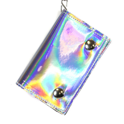 XW102RN-SILVER  RAINBOW HOLOGRAPHIC WALLET