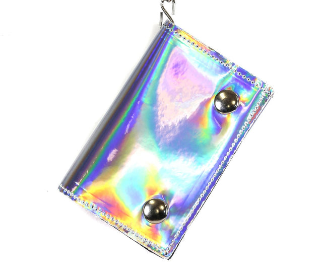 XW102RN-SILVER  RAINBOW HOLOGRAPHIC WALLET